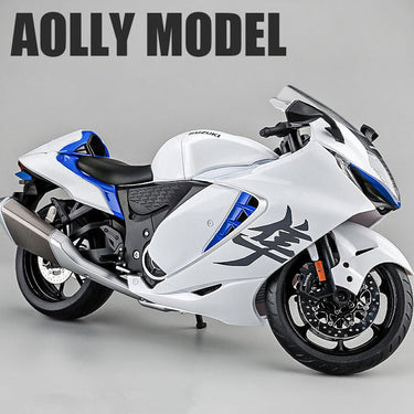 1:9 Diecast Suzuki Hayabusa Model Bike - White